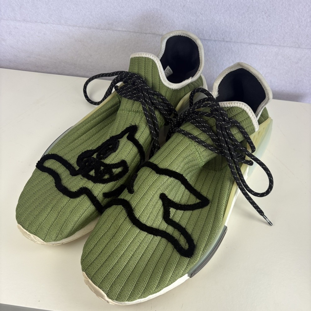 BBC Ice Cream x Pharrell x Adidas NMD Human Race Running Green Dog Sz 17 Shoes